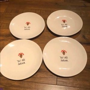 Rae Dunn Set Of four Tis The Season Salad plates
